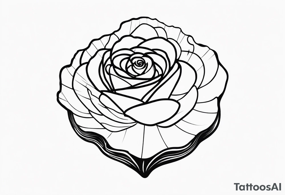 Shell with rose tattoo idea