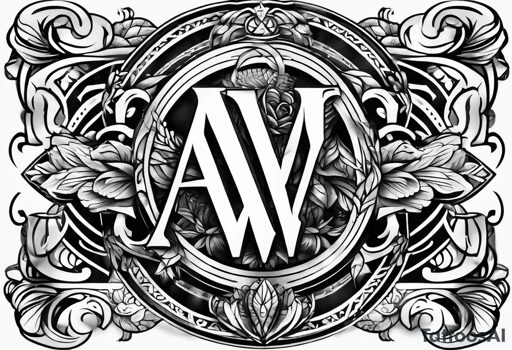the letters A W R tattoo idea