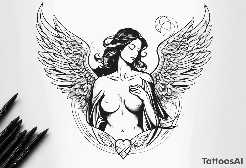 Angel with forever in my heart tattoo idea