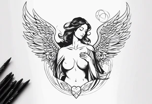 Angel with forever in my heart tattoo idea