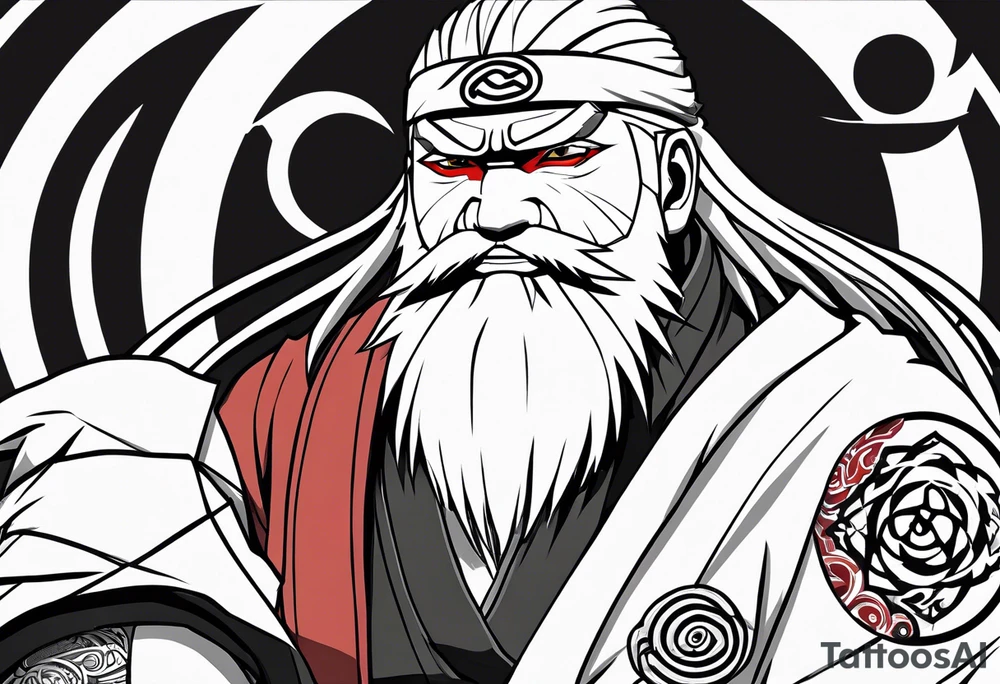 Sage mode jiraiya from the anime naruto tattoo idea