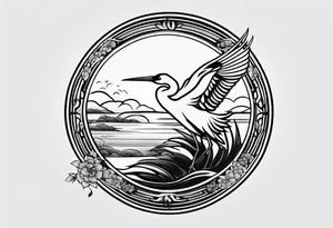 Japanese crane tattoo idea