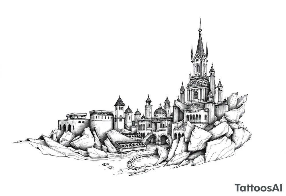 city of 
Atlantis tattoo idea