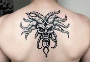 powerful medusa for women. Simple but intricate. The number 13 somewhere in the tattoo. tattoo idea