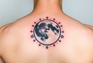negative space tattoo inspired by the moon and stars tattoo idea