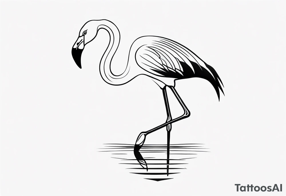 cute flamingo tattoo idea