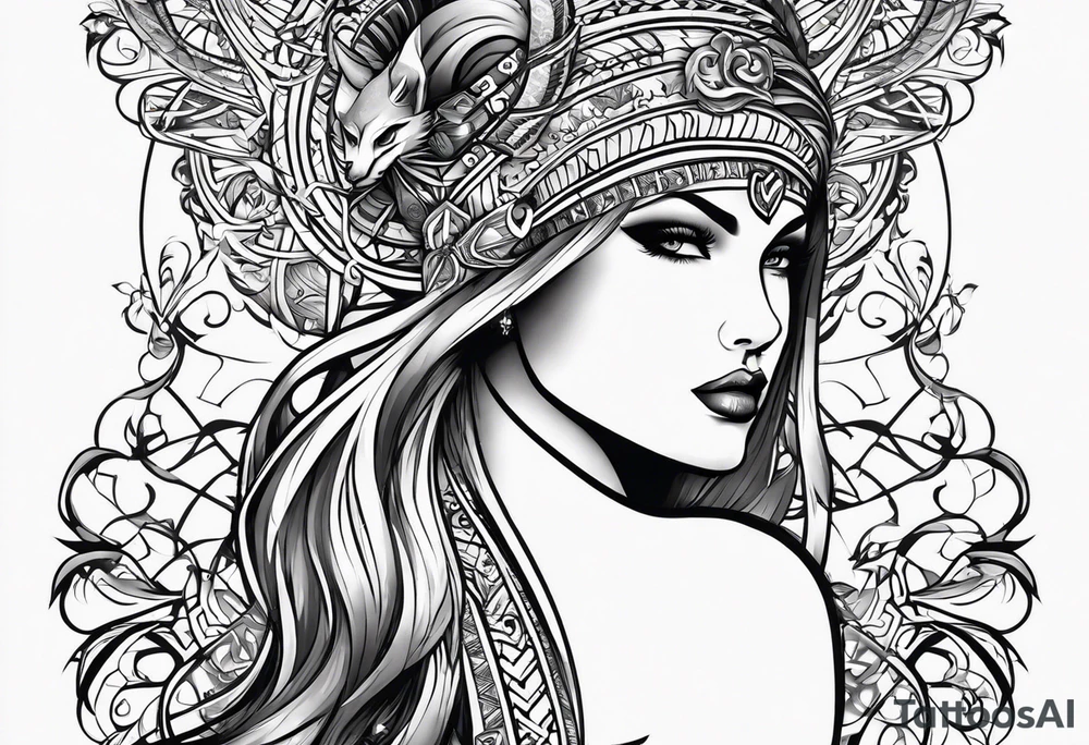Something badass that has to do with my zodiac which is Sagittarius and my last name which is Valentine and I’m from Ohio and I’m white. This is a sleeve that has to cover up a big upper bicep piece and a forearm piece tattoo idea