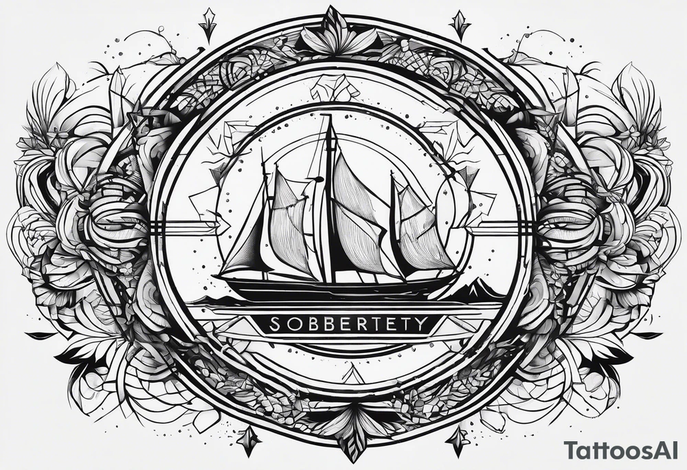 Generate a minimalistic symbol of sobriety tattoo idea
