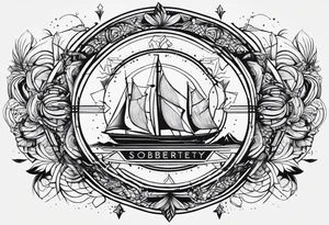 Generate a minimalistic symbol of sobriety tattoo idea