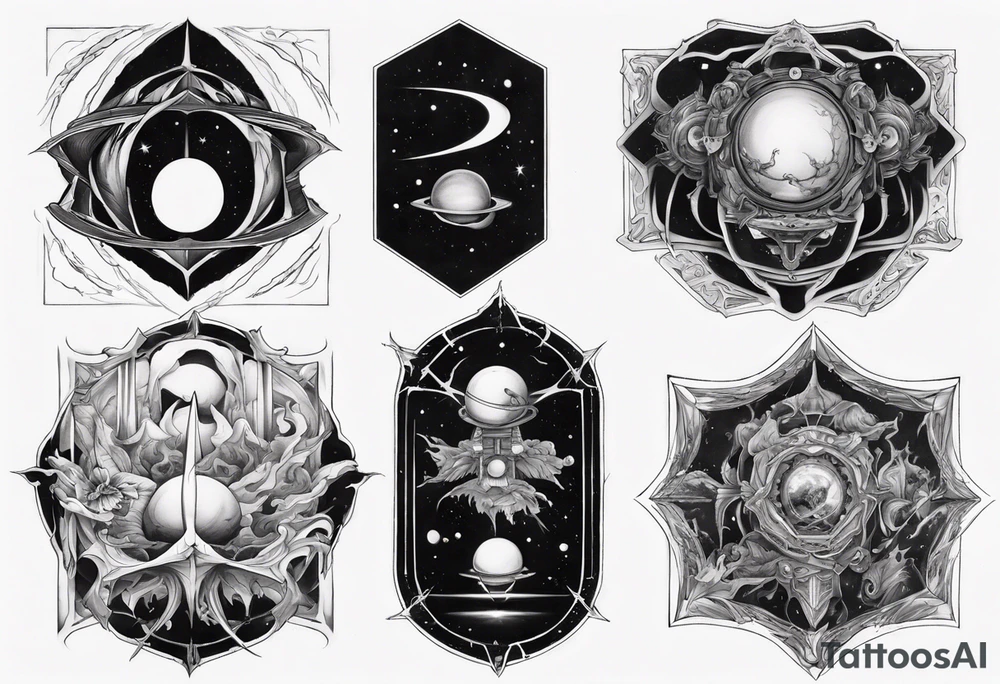Within the black cube of saturn tattoo idea