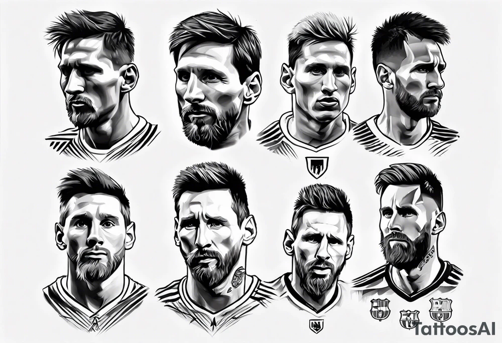 Icons portraits 
ARM SLEEVE 
REALISTIC
lionel messi tattoo idea