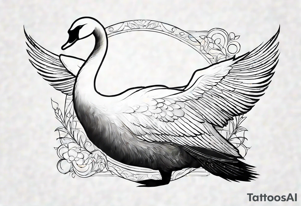 Swan of Dol Amroth, Minimalist Logo, Extreme Minimalism, Line Art, Golden Ratio, No Details, No Frame tattoo idea