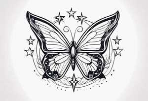 Butterfly and star tattoo idea