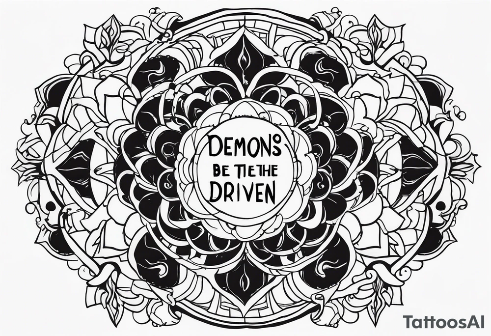 Quote "By Demons be Driven, Beckon the Call" tattoo idea