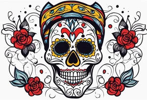 El triste payaso, sugar skull style tattoo idea