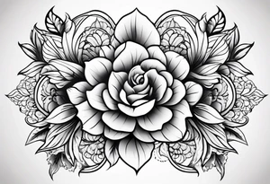 Flower lace curved tattoo idea