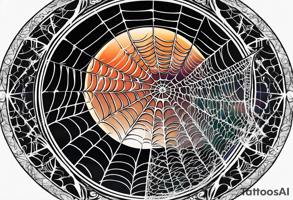 spider web hangin  under moon for neck tatto tattoo idea