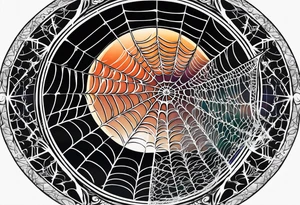 spider web hangin  under moon for neck tatto tattoo idea