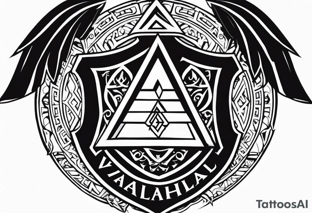 Valhalla shield valknut sword axe tattoo idea