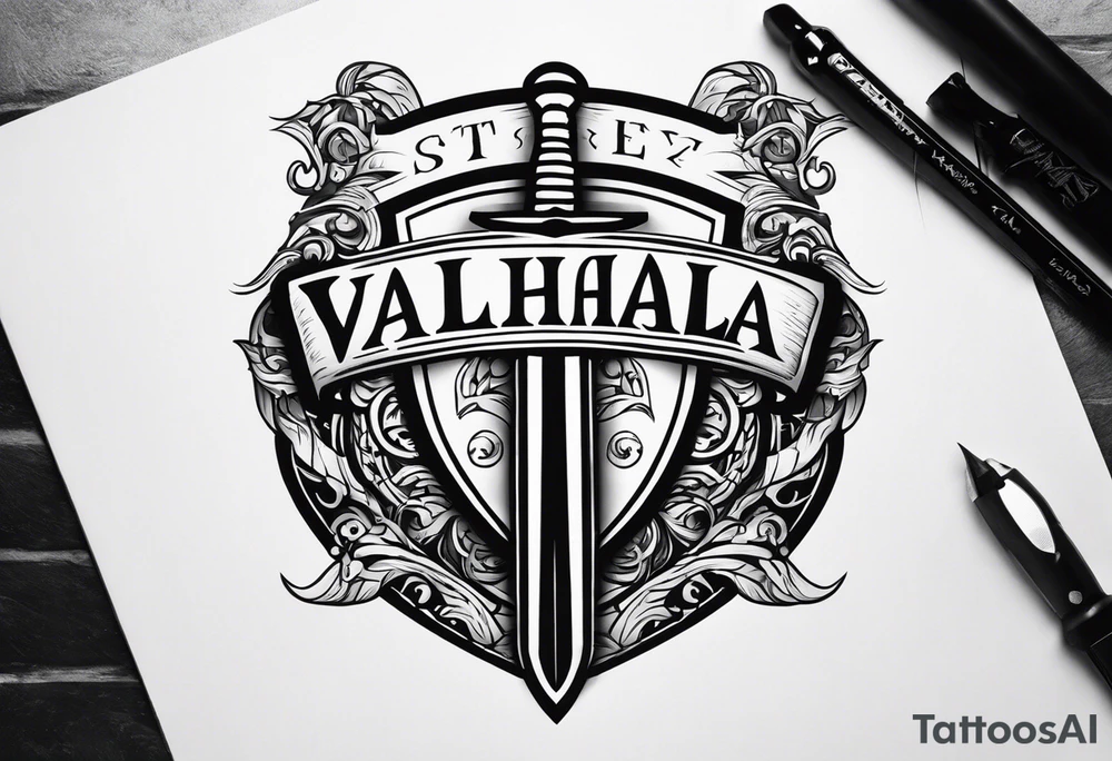 sword shield valhalla 
staircase tattoo idea