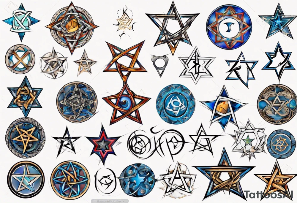 infinite symbol hebrew star tattoo idea