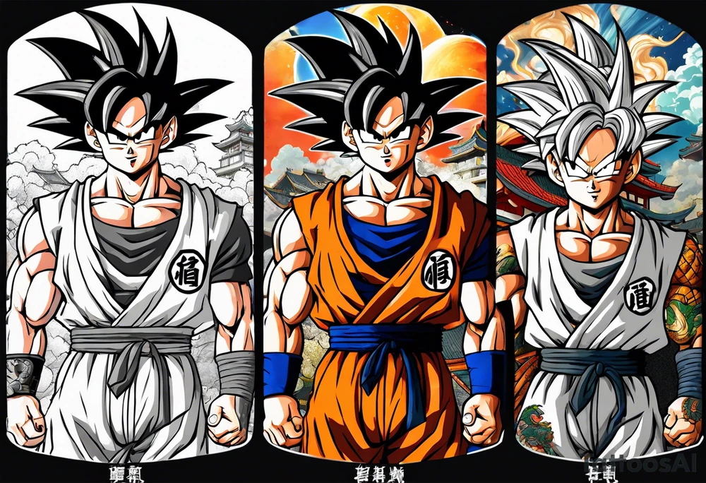 dragon ball full arm tattoo idea