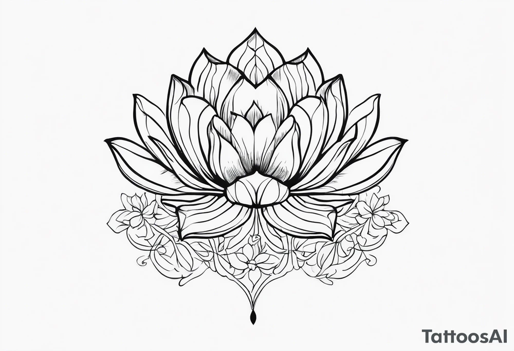 Fleur de lotus et fleurs de cerisier bas du dos et colonne vertébrale tattoo idea