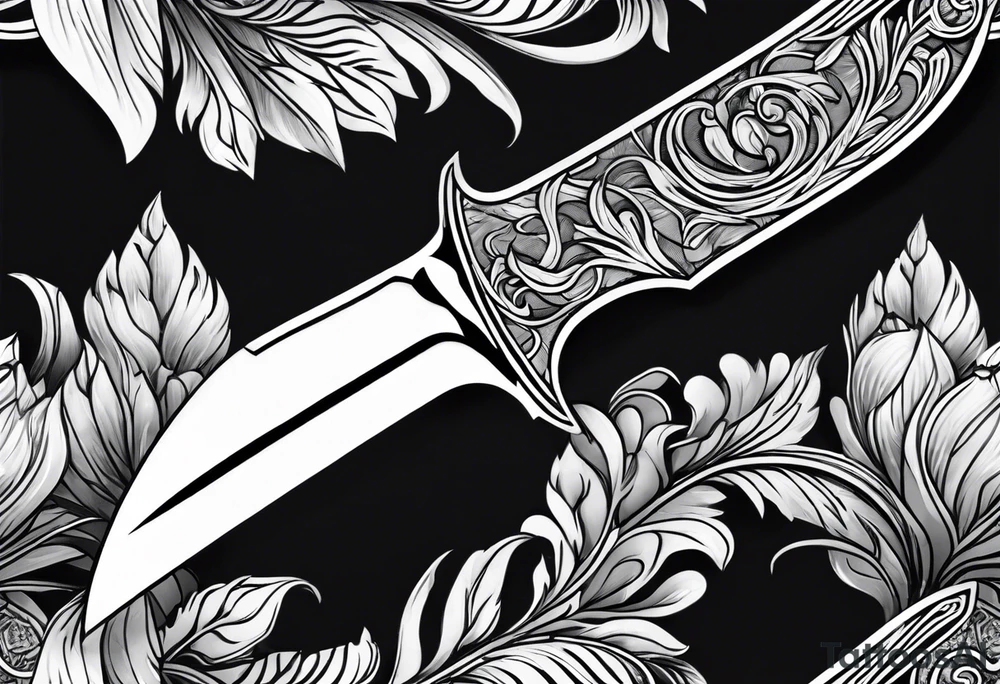 Knife in marble tattoo idea
