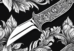 Knife in marble tattoo idea