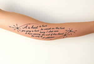 Lost who is hurt and trying to recover from addiction with quotes tattoo idea
