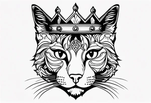cat with crown tattoo idea