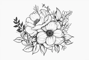 Arm sleeve Man’s tattoo with September birth flowers but make then vines and the verse Ephesians 5:25 in the middle tattoo idea