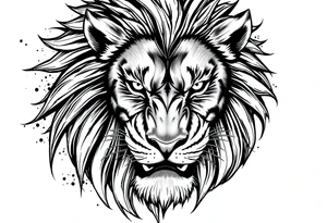 Powerful lion determined tattoo idea