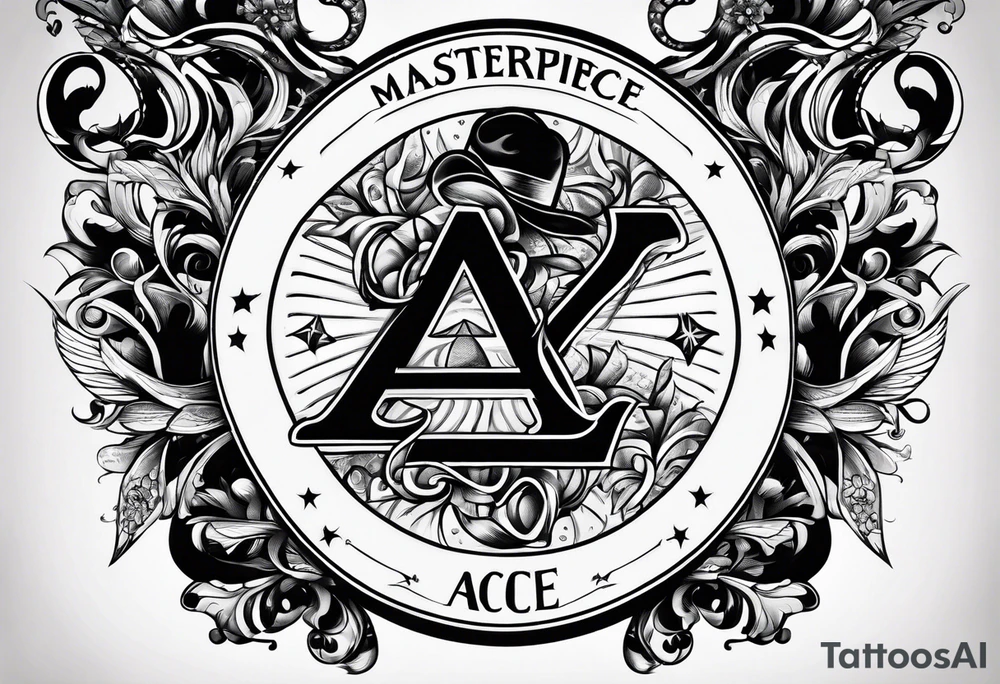 Neck tattoo saying Ace reversed filled in tattoo idea