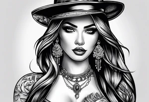 Sexy gangster chick tattoo idea