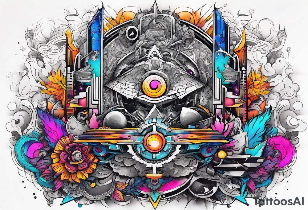 Cyberpunk mediavel symbology tattoo idea