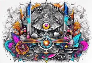 Cyberpunk mediavel symbology tattoo idea