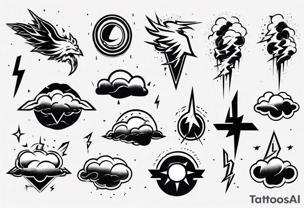 thunder in sky tattoo idea