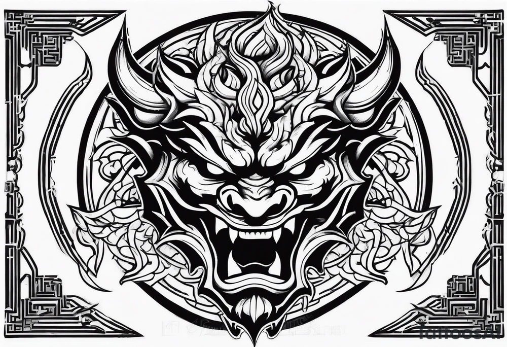 Oni tattoo stencil tattoo idea