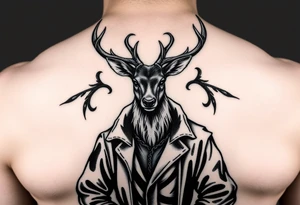 deer wearing wizards clothes tattoo idea