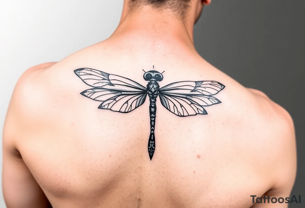 dragonfly with infinity symbol body
easy lines no shading tattoo idea