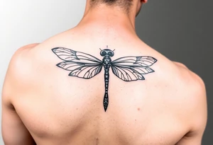 dragonfly with infinity symbol body
easy lines no shading tattoo idea