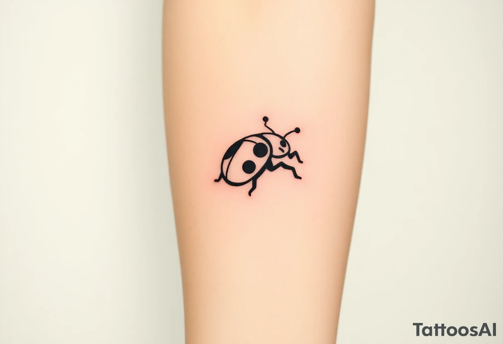 animal Ladybug driving car tattoo idea