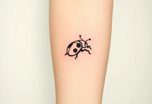 animal Ladybug driving car tattoo idea