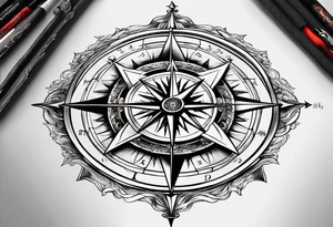 compass side view tattoo idea