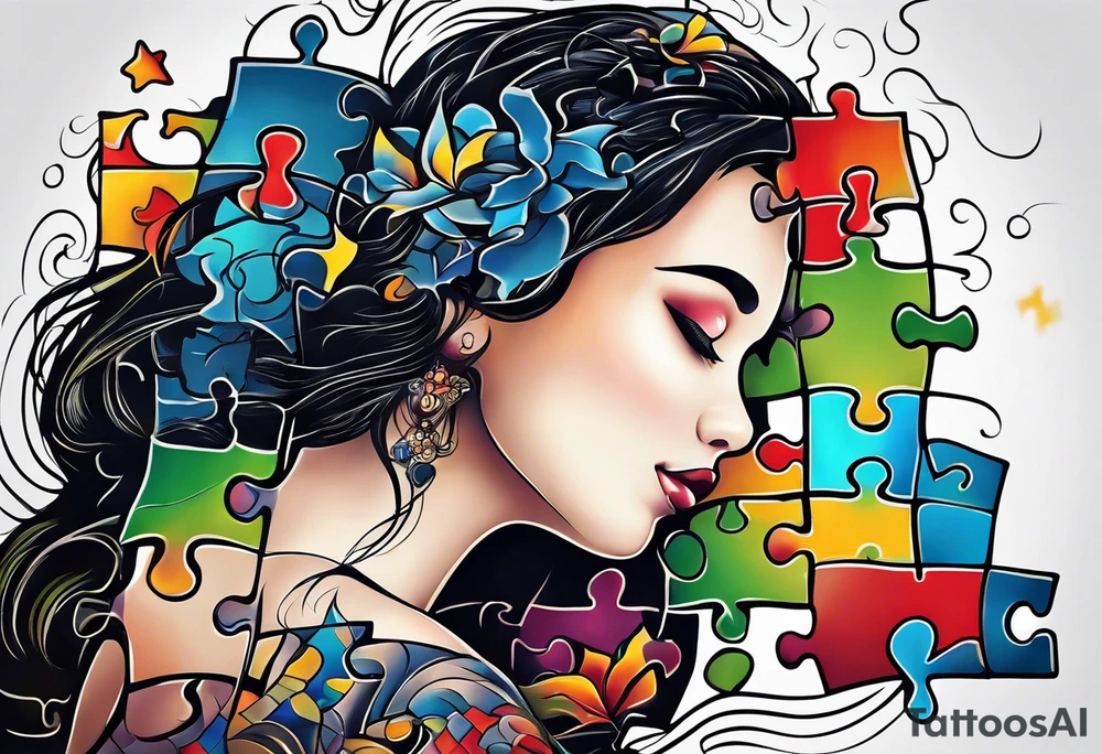 Autism puzzle tattoo idea