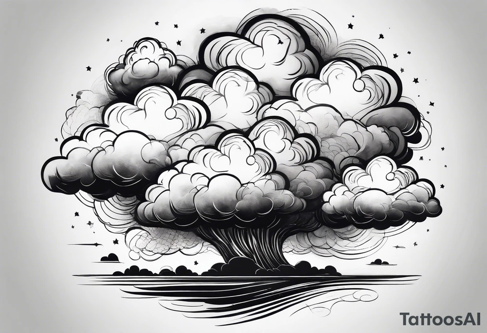 beautiful cumulous clouds after a storm tattoo idea