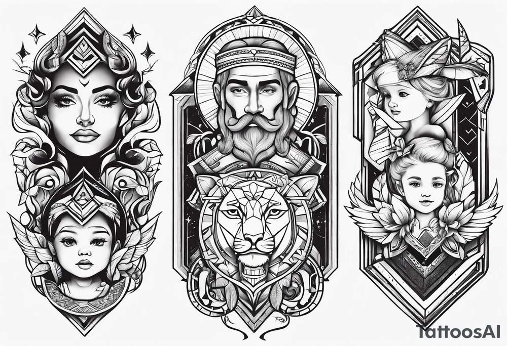 fathers tattoo for 3 children tattoo tattoo idea