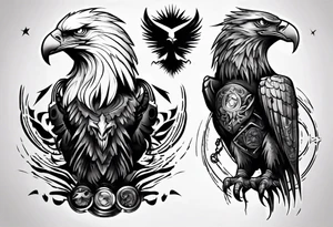 mystical dark eagle tattoo idea