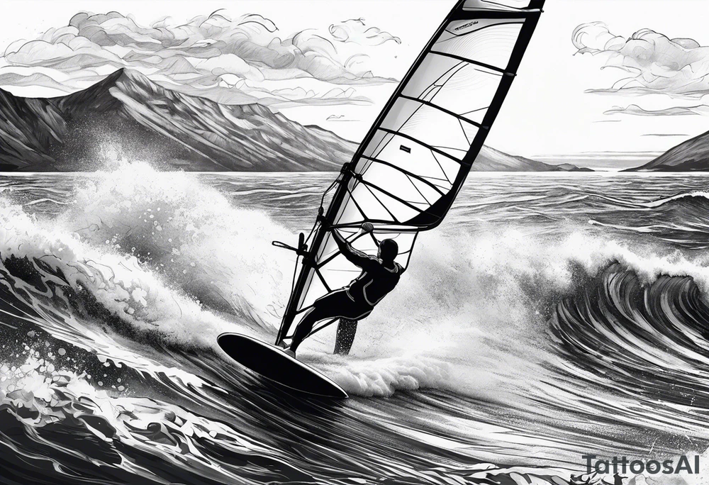 Windsurfer im Meer tattoo idea